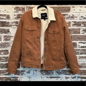 Mens Forever 21 Corduroy Sherpa Trucker Jacket